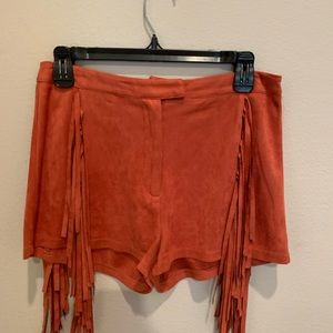 Suede fringe shorts size medium